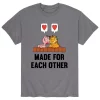Men's Garfield Made For Eachother Tee -Cotton Sales Store 5545030 Charcoal