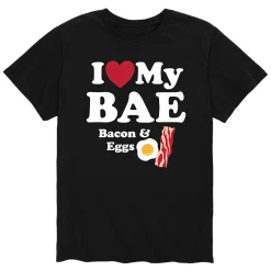 Big & Tall "I Love BAE" Bacon & Eggs Valentine's Day Tee