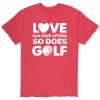 Men's "Love Has Four Letters So Does Golf" Valentine's Day Tee -Cotton Sales Store 5592266 Red