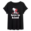 Juniors' Peanuts Love Is Kind Flowy Tee -Cotton Sales Store 5594786