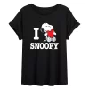Juniors' Peanuts I Love Snoopy Flowy Tee -Cotton Sales Store 5594789