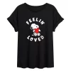 Juniors' Peanuts Feelin Loved Flowy Tee -Cotton Sales Store 5594796