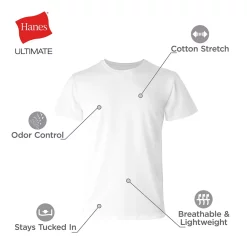Men's Hanes Ultimate® 4-Pack Comfort-Fit Stretch Crewneck Tees -Cotton Sales Store 5616275 ALT3