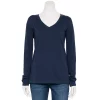 Women's Sonoma Goods For Life® Everyday V-Neck Long Sleeve Tee 1 Women's Sonoma Goods For Life® Everyday V-Neck Long Sleeve Tee -Cotton Sales Store 5625801 Navy