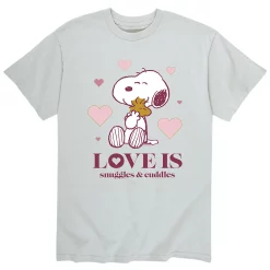 Men's Peanuts Snuggles Cuddles Tee -Cotton Sales Store 5640883 Silver