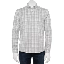 Men's Sonoma Goods For Life® Perfect-Length Button-Down Shirt 50 Men's Sonoma Goods For Life® Perfect-Length Button-Down Shirt -Cotton Sales Store 5642085 Gray White Plaid