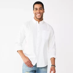 Men's Sonoma Goods For Life® Perfect-Length Button-Down Shirt 34 Men's Sonoma Goods For Life® Perfect-Length Button-Down Shirt -Cotton Sales Store 5642085 Modern White Oxford