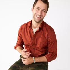 Men's Sonoma Goods For Life® Perfect-Length Button-Down Shirt 36 Men's Sonoma Goods For Life® Perfect-Length Button-Down Shirt -Cotton Sales Store 5642085 Sienna