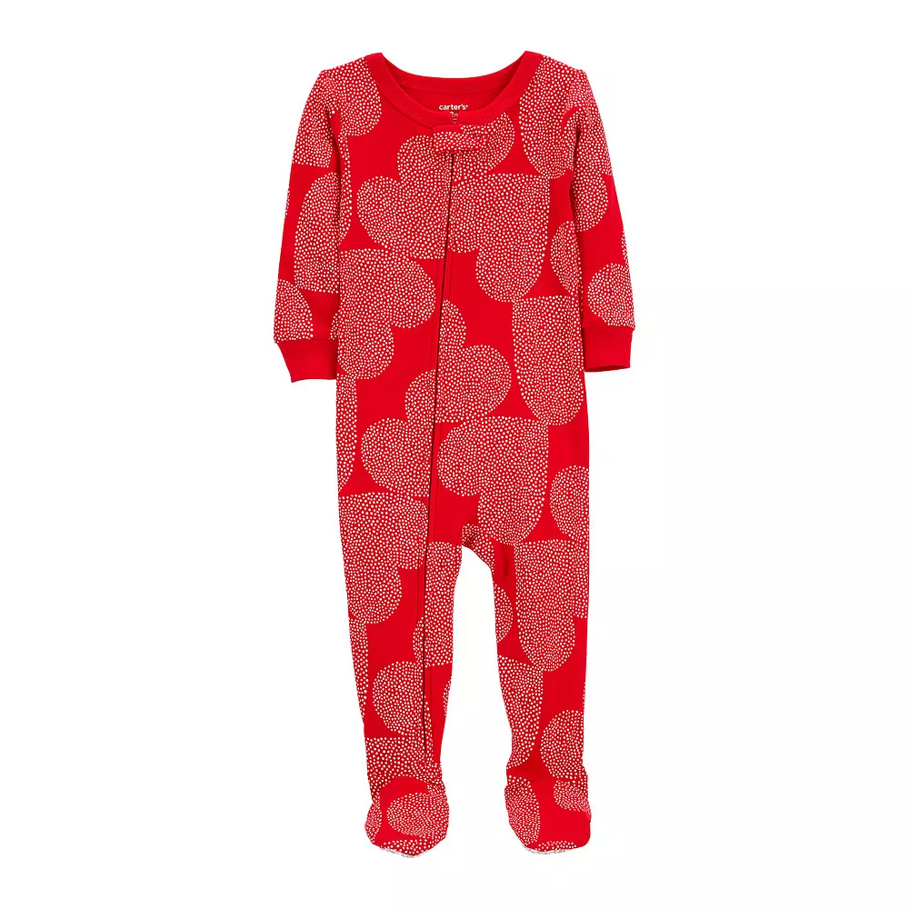 Toddler Carter's Hearts Cotton Footed Pajamas 3 Toddler Carter's Hearts Cotton Footed Pajamas