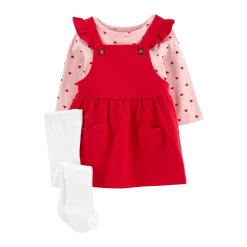 Baby Carter's 3-Piece Heart Tee & Jumper Set