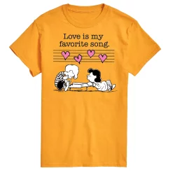 Men's Peanuts Valentine Piano Tee -Cotton Sales Store 5954189 Gold