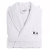 Men's Linum Home Textiles Turkish Cotton Embroidered ''His'' Terry Bathrobe -Cotton Sales Store 5966845 Black