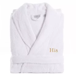 Men's Linum Home Textiles Turkish Cotton Embroidered ''His'' Terry Bathrobe -Cotton Sales Store 5966845 Gold