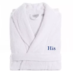 Men's Linum Home Textiles Turkish Cotton Embroidered ''His'' Terry Bathrobe -Cotton Sales Store 5966845 Navy