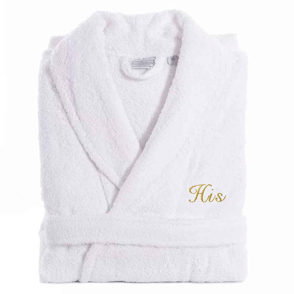 Men's Linum Home Textiles Turkish Cotton Embroidered ''His'' Terry Bathrobe 6 Men's Linum Home Textiles Turkish Cotton Embroidered ''His'' Terry Bathrobe - Image 4