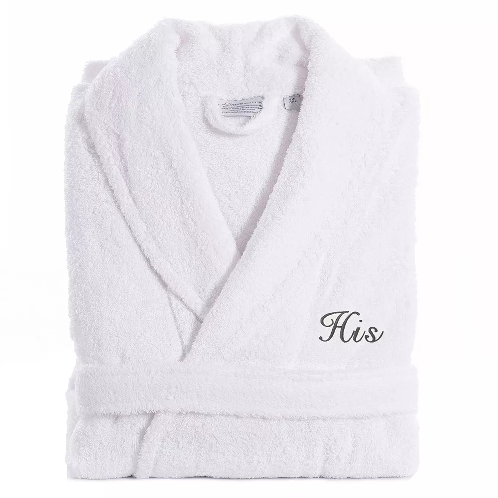Men's Linum Home Textiles Turkish Cotton Embroidered ''His'' Terry Bathrobe 4 Men's Linum Home Textiles Turkish Cotton Embroidered ''His'' Terry Bathrobe - Image 2