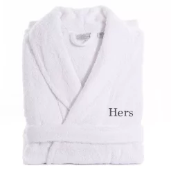 Women's Linum Home Textiles Turkish Cotton Embroidered ''Hers'' Terry Bathrobe -Cotton Sales Store 5967019 Gray