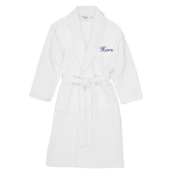 Women's Linum Home Textiles Turkish Cotton Embroidered ''Hers'' Terry Bathrobe -Cotton Sales Store 5967035 ALT2