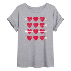 Juniors' Hearts And Arrows Oversized Tee