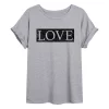 Juniors' Love Oversized Tee -Cotton Sales Store 6030054