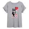 Juniors' Valentine's Day Dog On Bike Oversized Tee -Cotton Sales Store 6030059