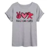 Juniors' "Peace Love Cupid" Valentine's Day Oversized Tee -Cotton Sales Store 6030063