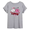 Juniors' Valentine's Day Doodle Collage Oversized Tee -Cotton Sales Store 6030065