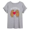 Juniors' "Capy Valentine's Day" Capybara Oversized Tee -Cotton Sales Store 6030066