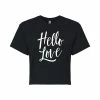 Juniors' "Hello Love" Cropped Tee -Cotton Sales Store 6030164