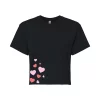 Juniors' Scattered Hearts Cropped Tee 2 Juniors' Scattered Hearts Cropped Tee -Cotton Sales Store 6030169