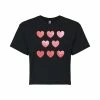 Juniors' Watercolor Hearts Cropped Tee