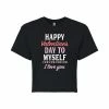 Juniors' "Happy Valentine's Day To Myself" Cropped Tee -Cotton Sales Store 6030177