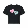 Juniors' Candy Hearts Valentine's Day Cropped Tee -Cotton Sales Store 6030178