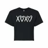 Juniors' XOXO Heart Cropped Tee -Cotton Sales Store 6030180