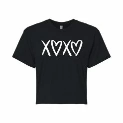 Juniors' XOXO Heart Cropped Tee