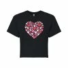 Juniors' Heart Fill Valentine's Day Cropped Tee -Cotton Sales Store 6030182