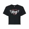 Juniors' "Love" Wings Valentine's Day Cropped Tee -Cotton Sales Store 6030185