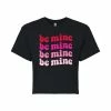 Juniors' "Be Mine" Valentine's Day Cropped Tee -Cotton Sales Store 6030186