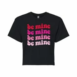 Juniors' "Be Mine" Valentine's Day Cropped Tee