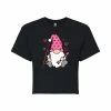 Juniors' Cupid Gnome Valentine's Day Cropped Tee -Cotton Sales Store 6030188