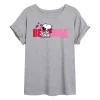 Juniors' Peanuts Snoopy "Be Mine!" Valentine's Day Oversized Tee -Cotton Sales Store 6030240