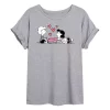 Juniors' Peanuts Schroeder & Lucy Love Oversized Tee -Cotton Sales Store 6030258