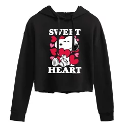 Juniors' Peanuts Snoopy Sweetheart Cropped Hoodie