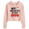 Juniors' Peanuts Snoopy "My Dog" Cropped Graphic Hoodie -Cotton Sales Store 6030365