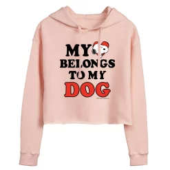 Juniors' Peanuts Snoopy "My Dog" Cropped Graphic Hoodie