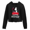 Juniors' Peanuts "Love Snoopy" Cropped Graphic Hoodie -Cotton Sales Store 6030369
