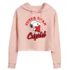 Juniors' Peanuts "Cuter Than Cupid" Cropped Graphic Hoodie -Cotton Sales Store 6030374