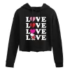 Juniors' Peanuts "Love" Cropped Graphic Hoodie -Cotton Sales Store 6030375