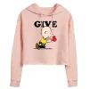 Juniors' Peanuts Charlie Brown Give Cropped Hoodie -Cotton Sales Store 6030376