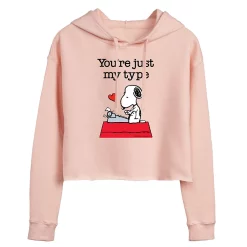 Juniors' Peanuts Snoopy "You're Just My Type" Cropped Hoodie